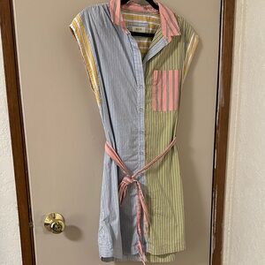 Anthropologie Striped Multi-Color Midi Dress